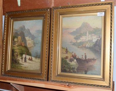 Lot 1029 - William Dommersen (1859-1927) ''Gulf of Sorrento, Italy'' and ''Chiusi Italy'' signed,...