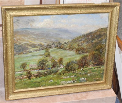 Lot 1058 - Herbert Royle (1870-1958) Yorkshire Dales scene, signed, oil on canvas board, 38cm by 48.5cm