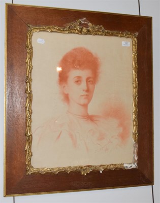 Lot 1071 - French School (19th century) Head and shoulders portrait of a lady, indistinctly signed and...