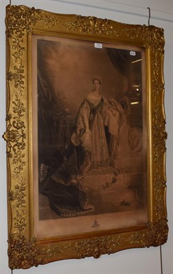 Lot 1072 - After Alfred Edward Chalon R.A. (1780-1860) Portrait of Queen Victoria, full length, engraving,...