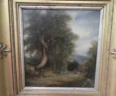 Lot 1076 - British School (19th century) Pair of rural landscapes, oil on board together with two...