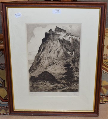 Lot 1100 - After Louis Whistler, ''Sterling Castle'', signed and inscribed etching, together with a...