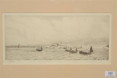 Lot 727 - William Lionel Wyllie RA, RBA, RI, RE, NEAC (1851-1931) "Godrevy Lighthouse, Cornwall" Signed...