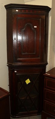 Lot 1186 - Two Georgian corner cupboards, one oak and the other mahogany