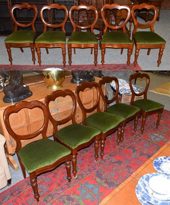 Lot 1231 - A matched set of ten Victorian mahogany crown back dining chairs