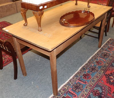 Lot 1255 - A pine table ex-public school with names of two pupils