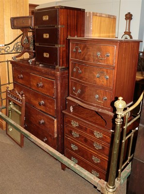 Lot 1298 - A Victorian mahogany five drawer chest, three reproduction chest of drawers, a dressing table...