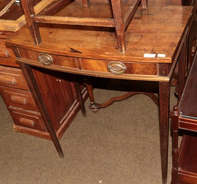 Lot 1304 - George III mahogany bow front side table