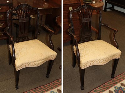 Lot 1323 - A pair of 19th century mahogany armchairs