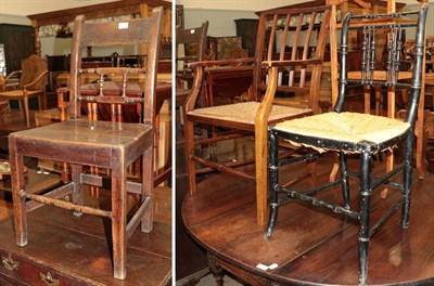 Lot 1357 - Three country chairs