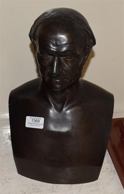 Lot 1369 - A cast bronze bust of William E. Gladstone, inscribed 'T. Woolner SC., 1882' and 'W. E. GLADSTONE'