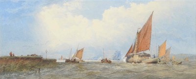 Lot 751 - Edward Duncan RWS (1803-1882) A view on the Thames with a hay-barge and boats Signed and dated...