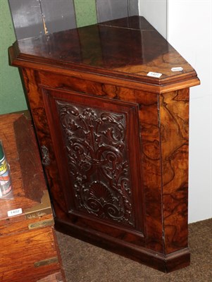 Lot 1401 - A Victorian walnut standing corner cupboard