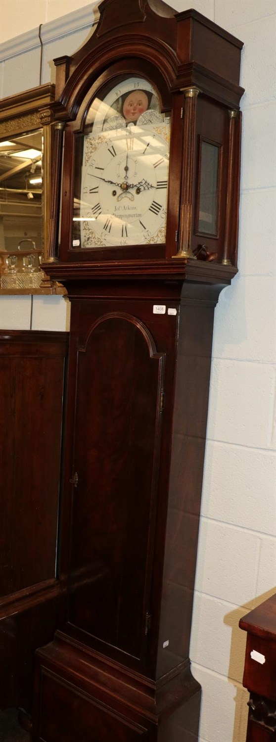 Lot 1408 - A 19th century brass skeleton timepiece on inlaid rosewood stand together with an electric...