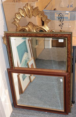 Lot 1416 - A gilt framed wall mirror and two modern mirrors (3)