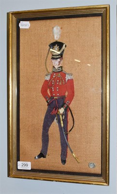 Lot 299A - A textile picture of a British soldier inscribed to the reverse Charles and Georginia Hammick,...