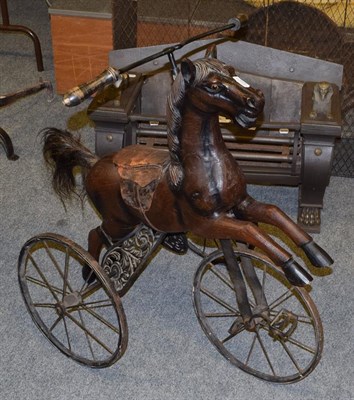 Lot 1213 - Horse tricycle with metal frame and turned wooden hand grips
