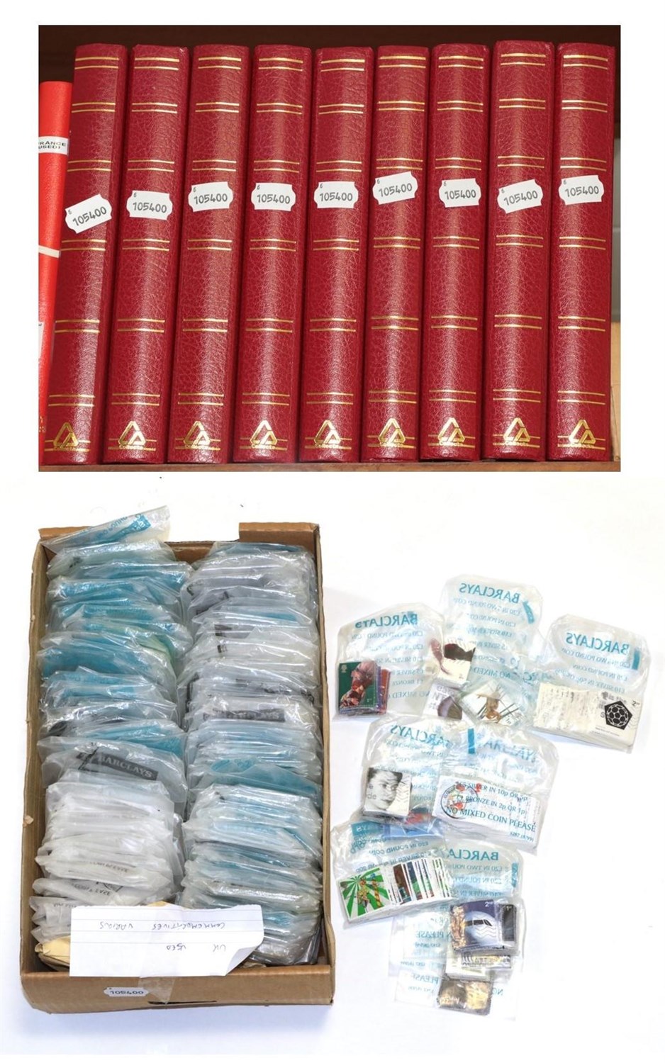 Lot 2022 - 9 x 22 ring Albums Poland- Zanzibar crammed with used stamps. Much Thematic interest...