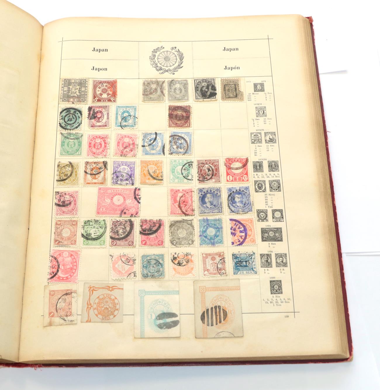 Lot 2028 - Schaubek Old Time World Album sold as received from 1850s - 1935 noted good Japan/Spanish...