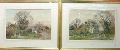 Lot 764 - Henry Charles Fox RBA (1860-1925) "Homewards"; "Watering Horses" Both signed and dated 1917,...