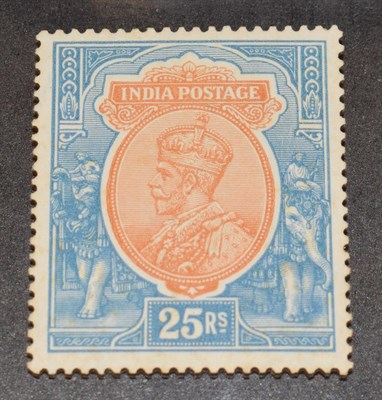 Lot 2120 - Sg219 25Rs Orange and Blue mounted mint full gum has small discoloured perfs on reverse not visible
