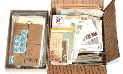 Lot 2161 - 4 Boxes of Worldwide Covers from 1874 - 1980s including unused reply cards, FDC, a few India...