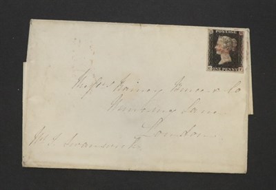 Lot 2164 - Penny Black on cover 8th October 1840 . To London from Manchester nice cds on reverse.