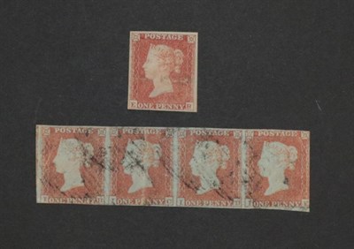 Lot 2165 - 1d Imperf Red Mint with full gum Lettered EB with 4 margins. has horizontal crease otherwise...