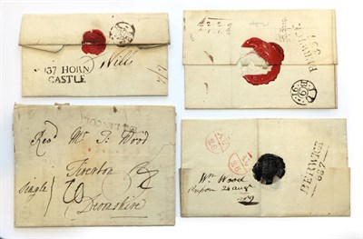 Lot 2169 - Six covers 1760-1790 Northern England. Including: (1) Berwick 337 with very rare 1st type...