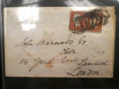 Lot 2172 - GB QV letters 28 covers ranging in date from1839 includes a plate 12 1d red imperf fine black...