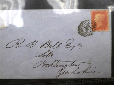 Lot 2172 - GB QV letters 28 covers ranging in date from1839 includes a plate 12 1d red imperf fine black...