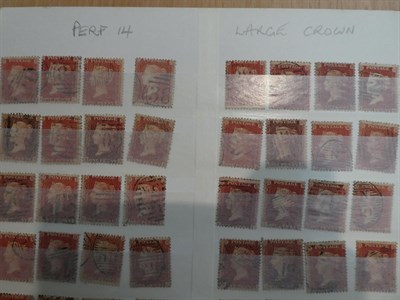 Lot 2190 - Penny reds in red stock book many imperf Black MX examples. Many 100s identified 1d reds. Great for