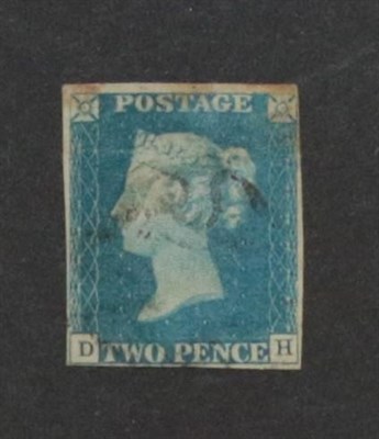 Lot 2193 - 1840 2d Blue imperf 4 margin lettered DH fine used example.