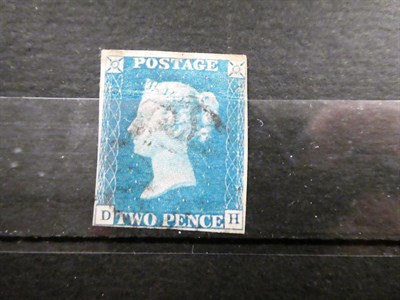 Lot 2193 - 1840 2d Blue imperf 4 margin lettered DH fine used example.