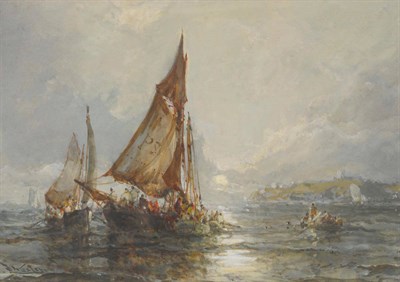 Lot 780 - Stephen Frank Wasley (1848-1934) "Off Whitby" Signed, inscribed on the mount, watercolour and...