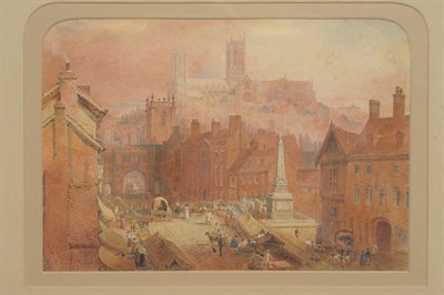 Lot 786 - Style of George Sidney Shepherd NWS (19th century) View of Lincoln Pencil and watercolour with...