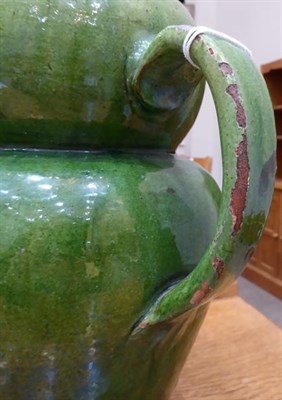 Lot 25 - Two Farnham Pottery Earthenware Owl Jugs, green glaze, unmarked, 15.5cm and 26cm; and A Bourne...