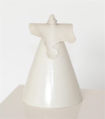 Lot 26 - Richard Slee (b.1946): Conical Form, with applied pieces, white part glazed porcelain, signed...