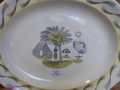 Lot 32 - Eric Ravilious (1903-1942) for Wedgwood: A Group of Travel Pattern Dinner Wares, with a ship,...
