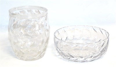 Lot 43 - Clyne Farquharson (1906-1972) for John Walsh Walsh: A Leaf Pattern Glass Vase, signed to the...