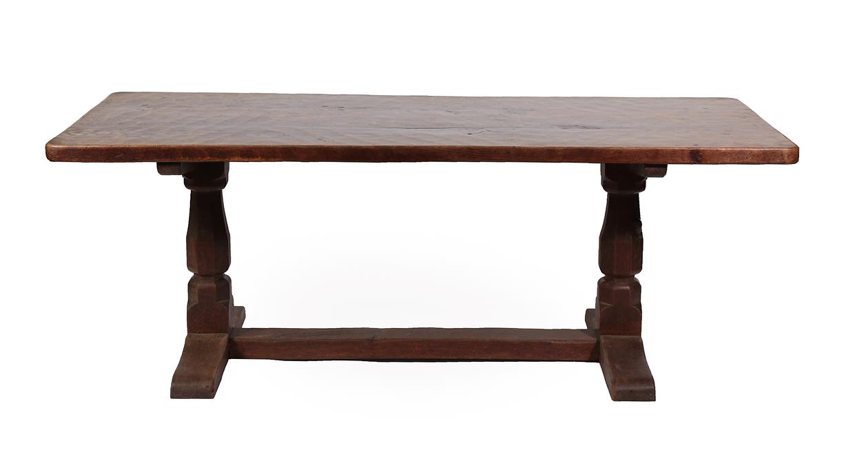 Lot 88 - Robert Mouseman Thompson (1876-1955): An English Oak 6'6'' Refectory Dining Table, 1920's/30's,...
