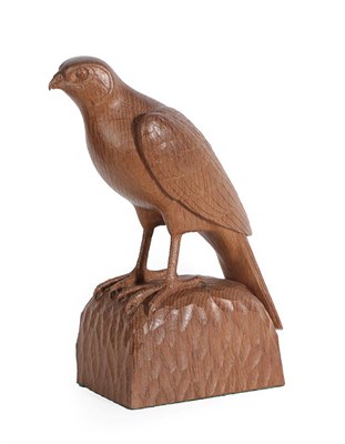 Lot 135 - Woodpeckerman: Stan Dodds (1928-2012): A Carved English Oak Sparrow Hawk, with carved...