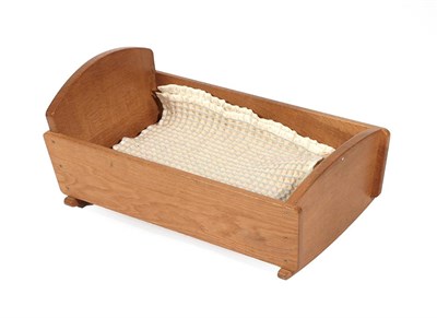 Lot 158 - Keith L Moorey (1930-2019): An English Oak Doll's Cradle, made in 1969, with rectangular sides,...