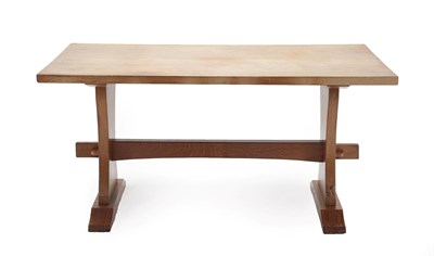 Lot 159 - Squirrelman: Wilfrid Hutchinson (Husthwaite): An English Oak 5ft Refectory Dining Table, the...