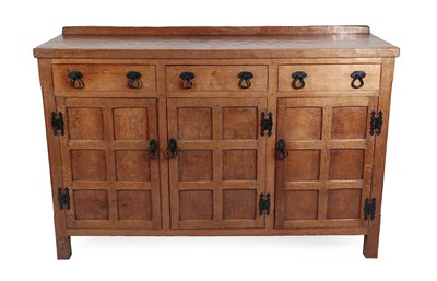 Lot 166 - Squirrelman: Fleetham (Great Driffield): An English Oak Panelled 5ft Sideboard, with raised...