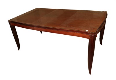 Lot 177 - A French Art Deco 6ft Rosewood Dining Table, the shaped rectangular top on four splayed legs,...