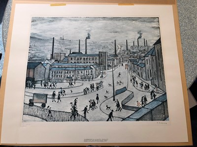 Lot 1004 - After Laurence Stephen Lowry RBA, RA (1887-1976) ''Huddersfield'' Signed, with the blindstamp...