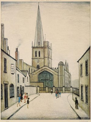 Lot 1007 - After Laurence Stephen Lowry RBA, RA (1887-1976)  ''Burford Church''  Signed and numbered...