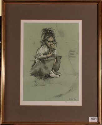 Lot 1013 - After Harold Riley (b.1934) ''Girl in her Mother's Shoes'' Signed and numbered 39/500, a colour...
