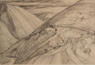 Lot 1032 - Evelyn May Gibbs (1905-1991) ''Behind Assisi'' Signed and dated 1930, pencil, 23.5cm by 34cm...
